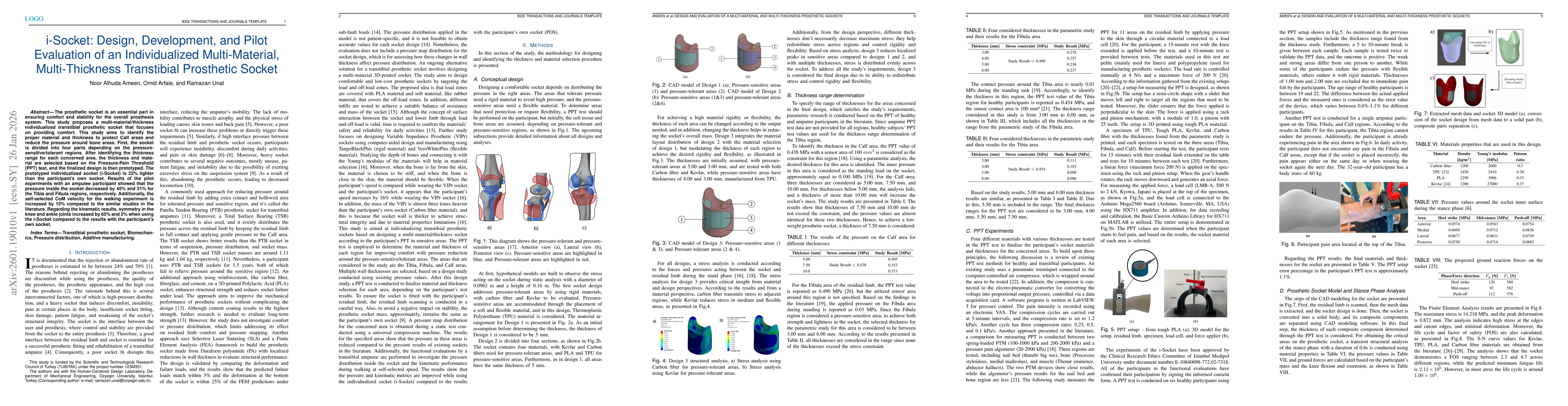 Thumbnail for i-Socket: Design, Development, and Pilot Evaluation of an Individualized Multi-Material, Multi-Thickness Transtibial Prosthetic Socket
