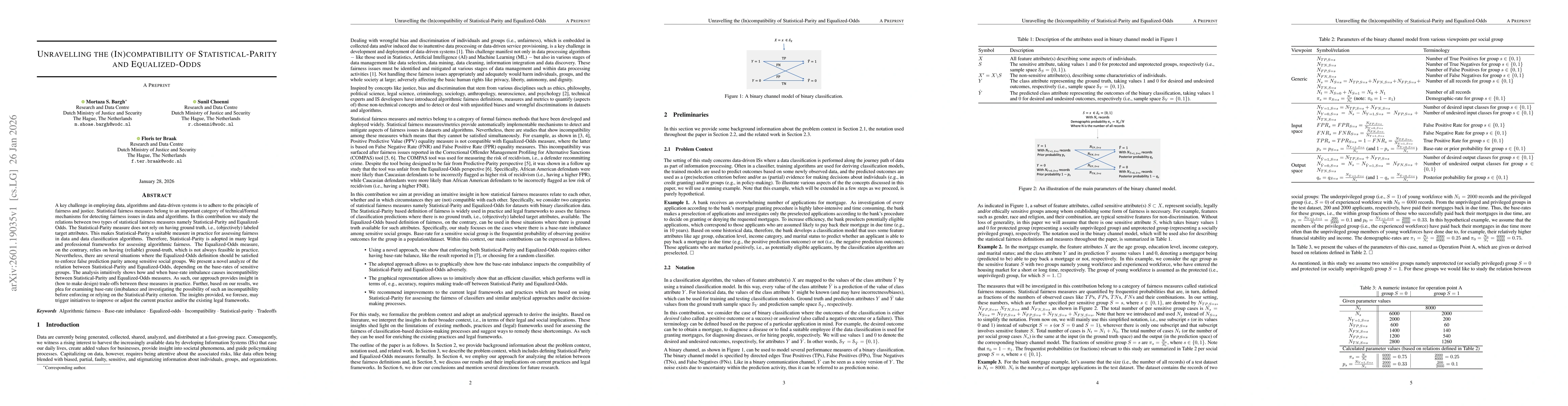 Thumbnail for Unravelling the (In)compatibility of Statistical-Parity and Equalized-Odds