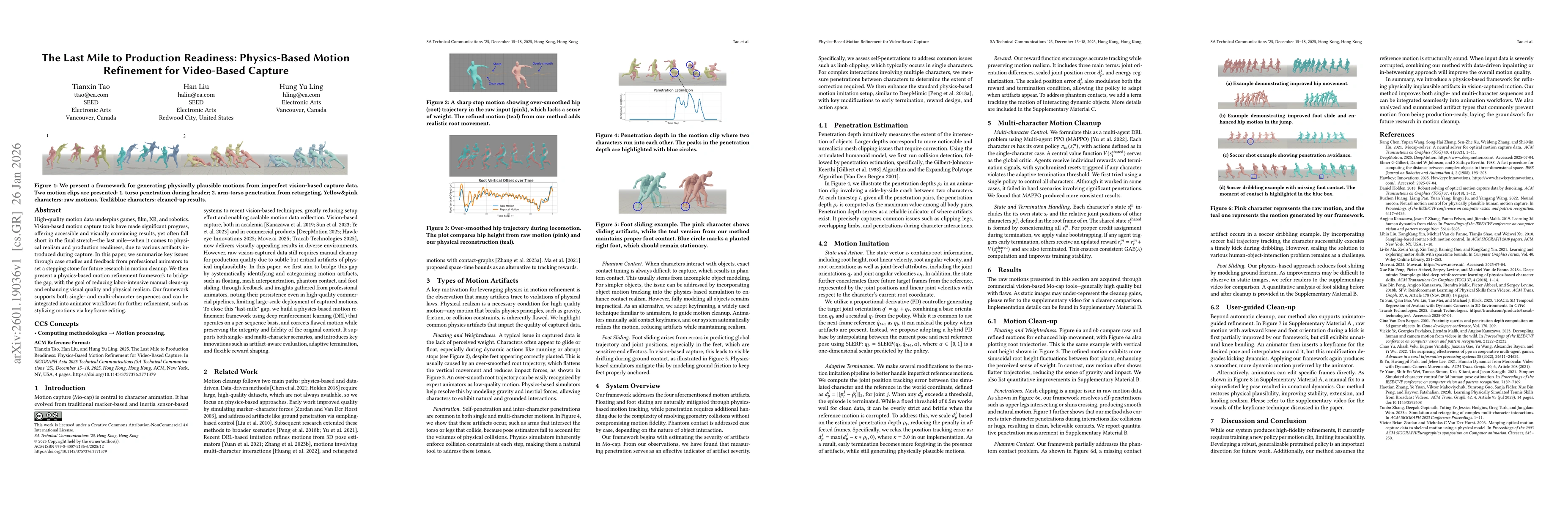 Thumbnail for The Last Mile to Production Readiness: Physics-Based Motion Refinement for Video-Based Capture