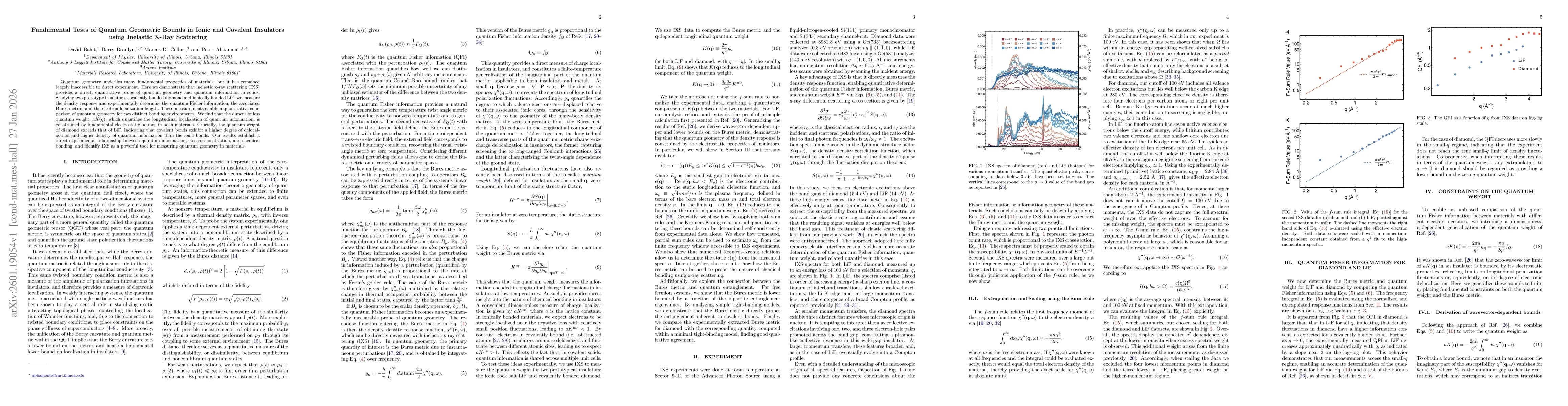 Thumbnail for Fundamental Tests of Quantum Geometric Bounds in Ionic and Covalent Insulators using Inelastic X-Ray Scattering
