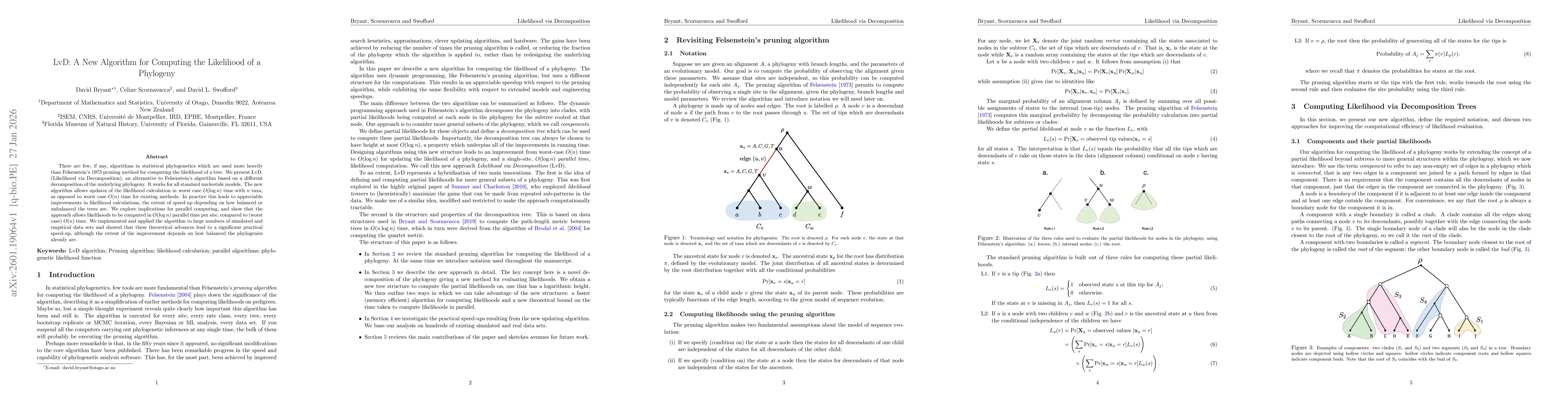 Thumbnail for LvD: A New Algorithm for Computing the Likelihood of a Phylogeny