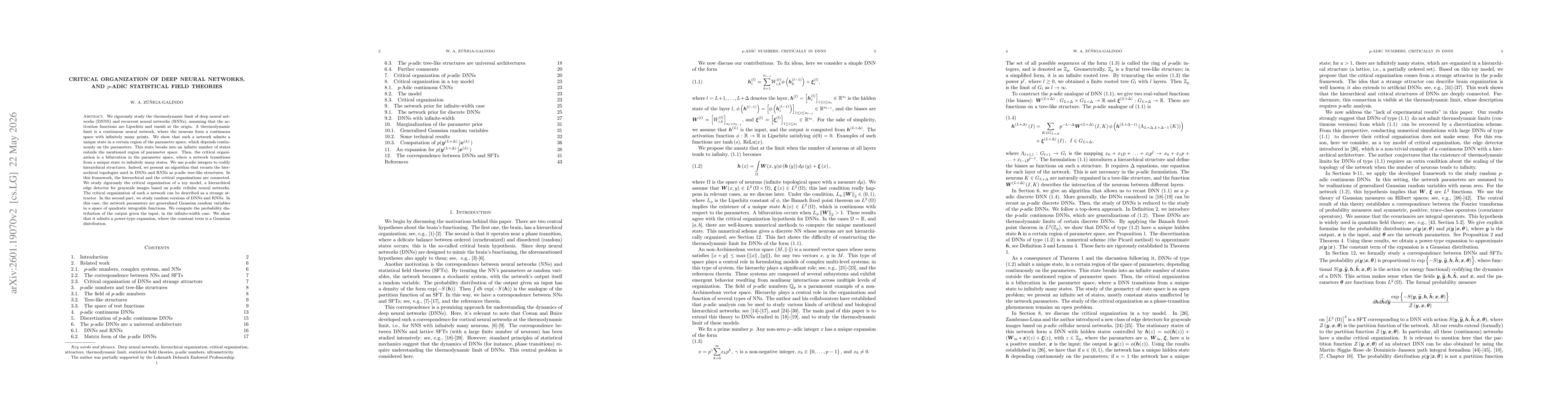 Thumbnail for Critical Organization of Deep Neural Networks, and p-Adic Statistical Field Theories