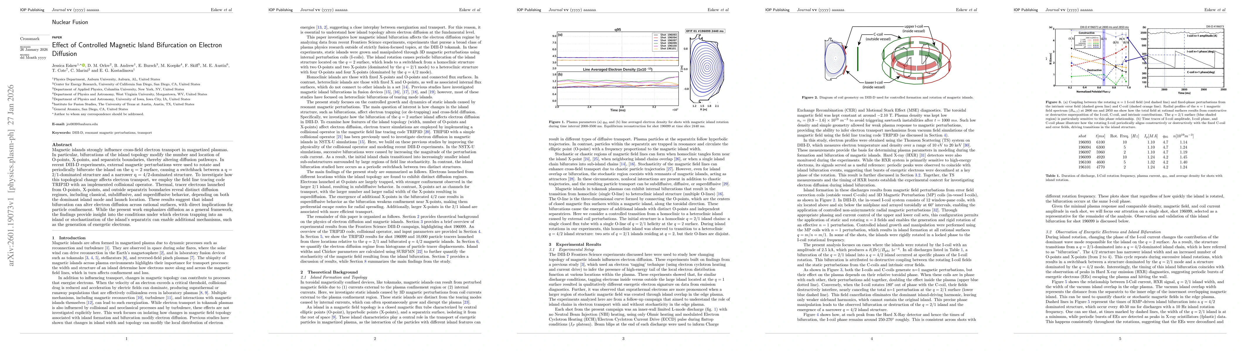 Thumbnail for Effect of Controlled Magnetic Island Bifurcation on Electron Diffusion