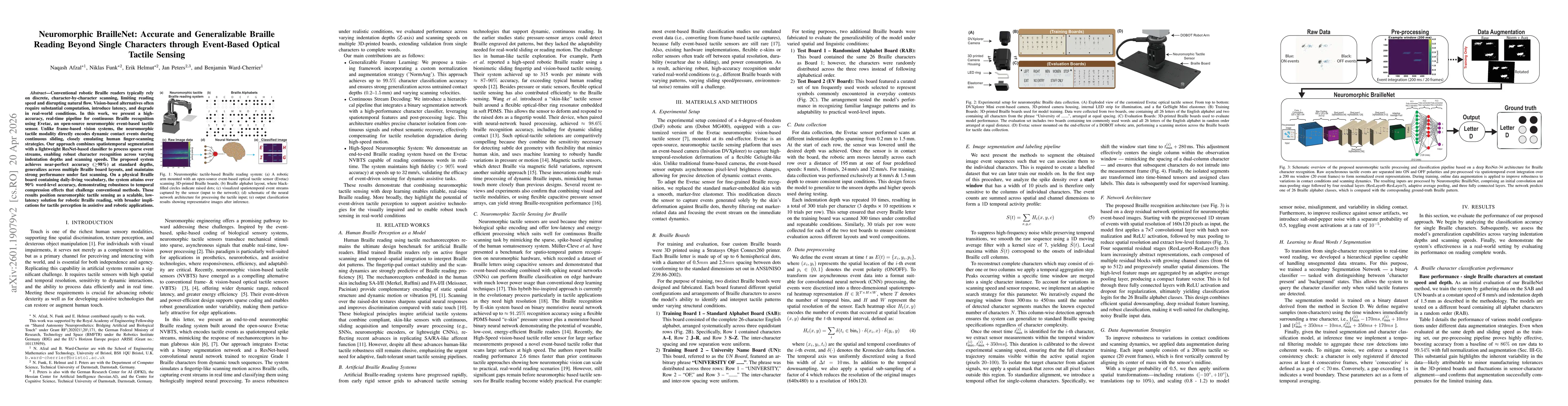 Thumbnail for Neuromorphic BrailleNet: Accurate and Generalizable Braille Reading Beyond Single Characters through Event-Based Optical Tactile Sensing
