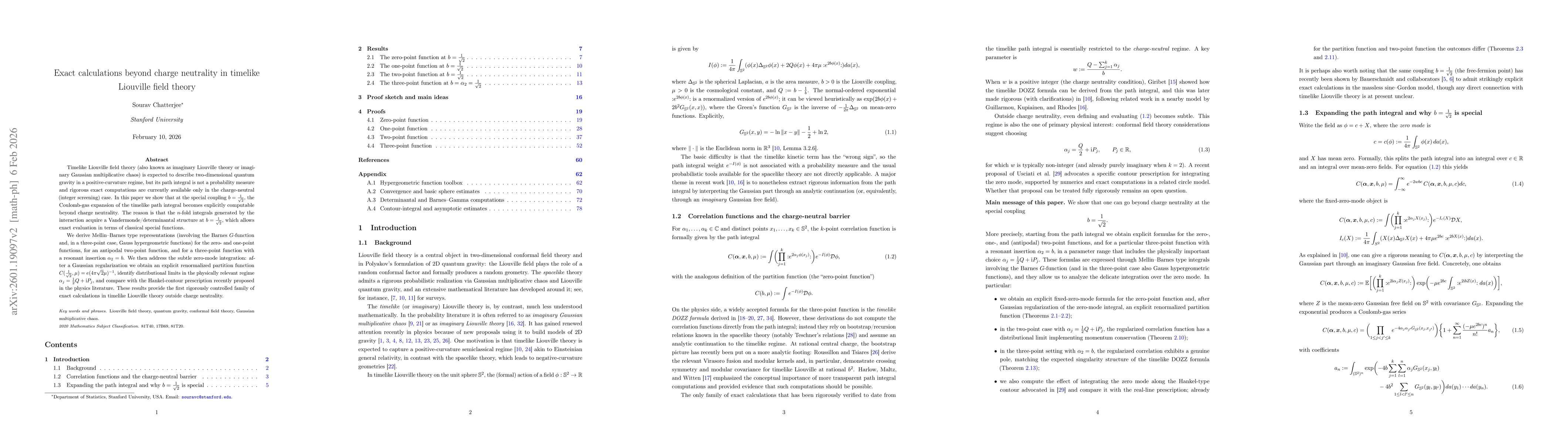 Thumbnail for Exact calculations beyond charge neutrality in timelike Liouville field theory