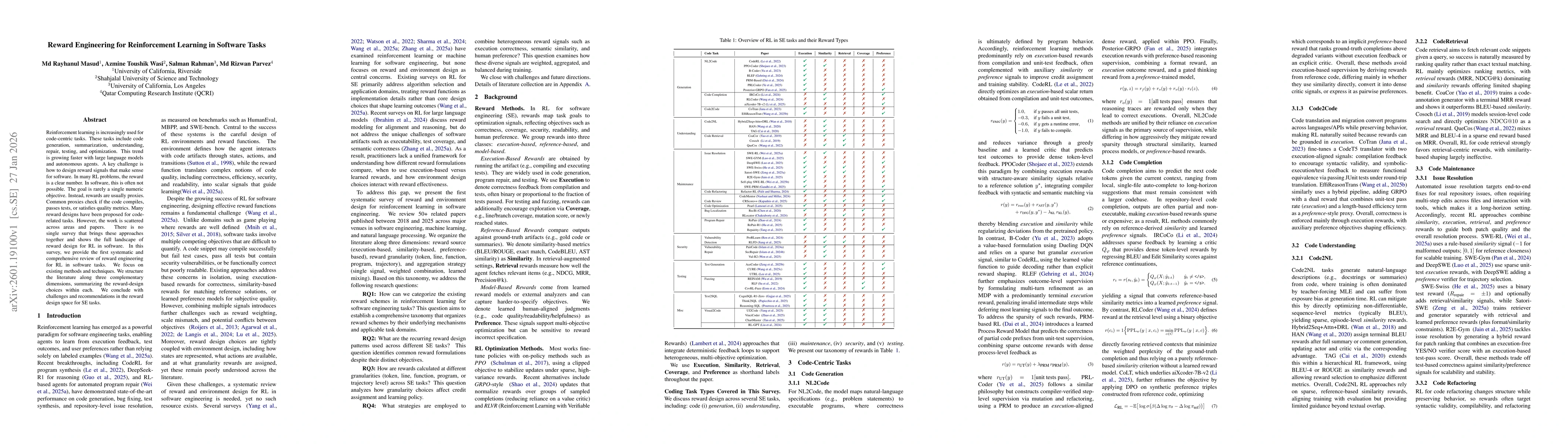 Thumbnail for Reward Engineering for Reinforcement Learning in Software Tasks