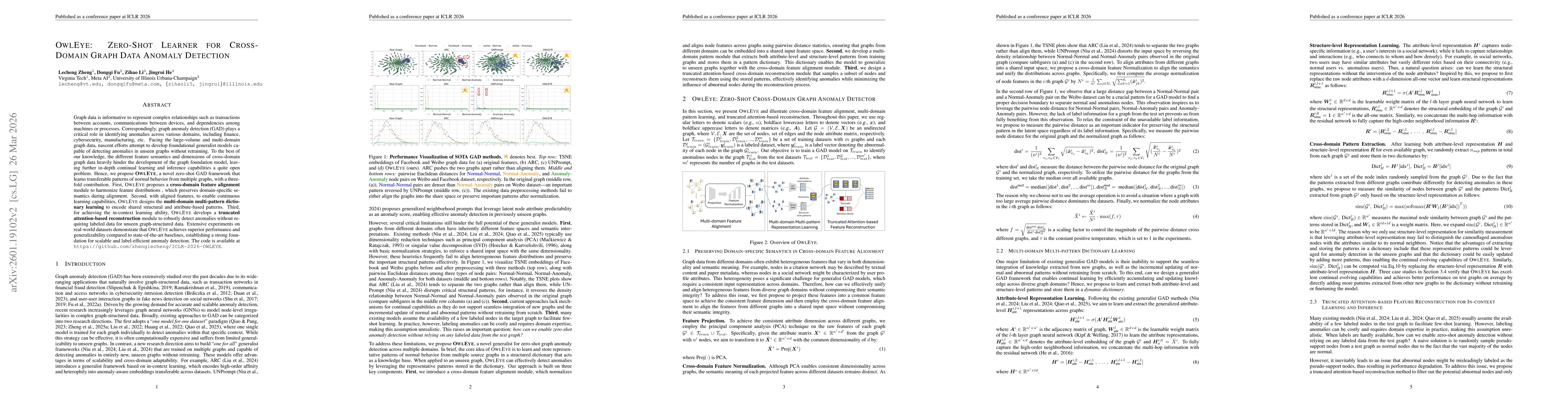 Thumbnail for OWLEYE: Zero-Shot Learner for Cross-Domain Graph Data Anomaly Detection