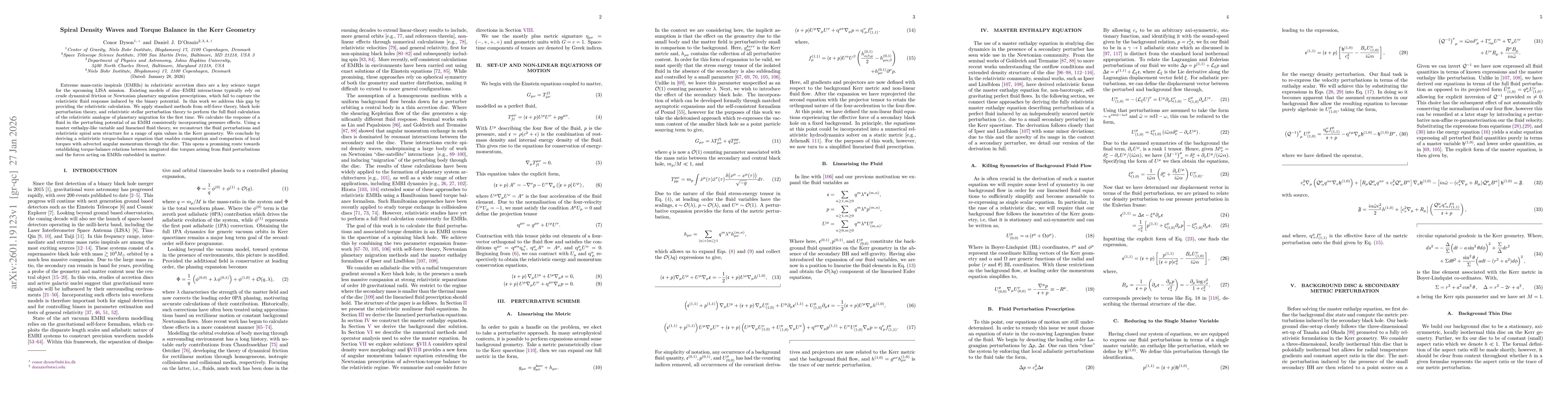 Thumbnail for Spiral Density Waves and Torque Balance in the Kerr Geometry