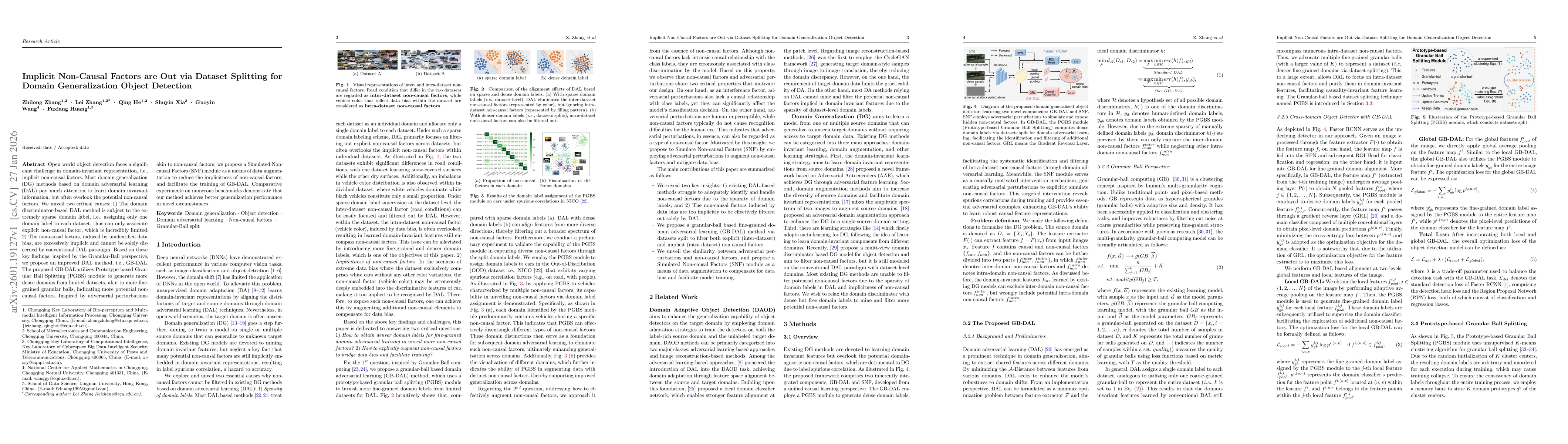 Thumbnail for Implicit Non-Causal Factors are Out via Dataset Splitting for Domain Generalization Object Detection