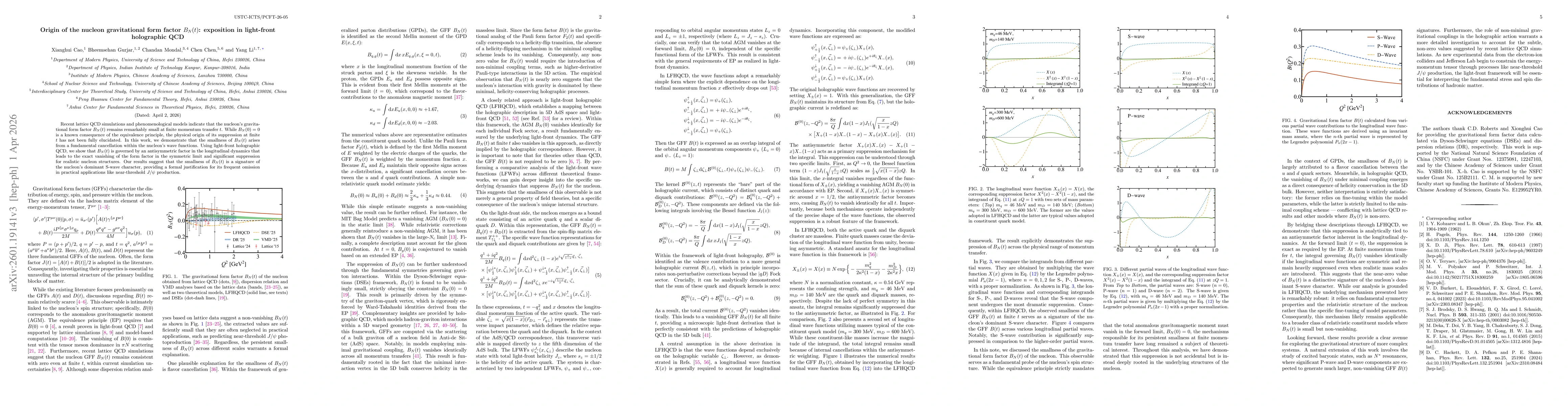 Thumbnail for Origin of the nucleon gravitational form factor $B_N(t)$