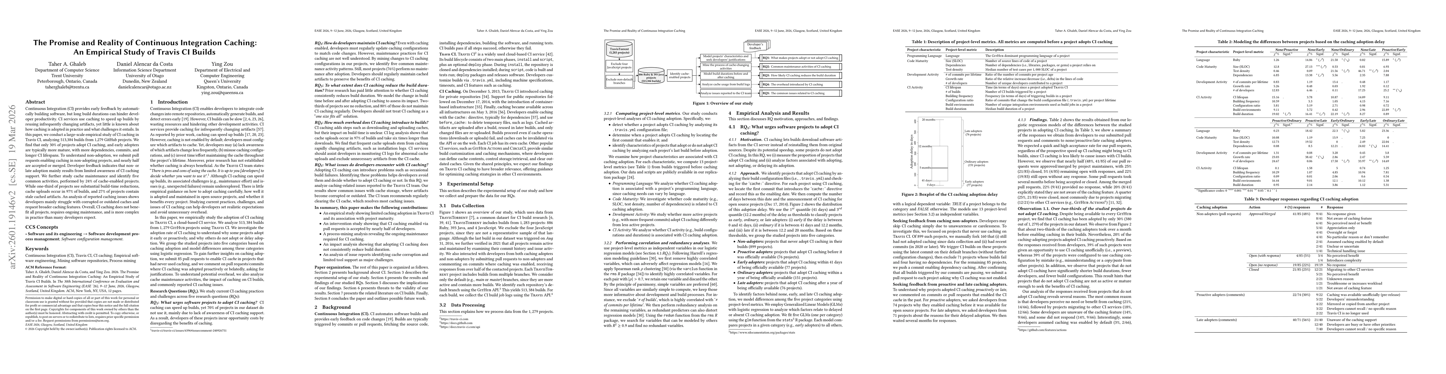 Thumbnail for The Promise and Reality of Continuous Integration Caching: An Empirical Study of Travis CI Builds