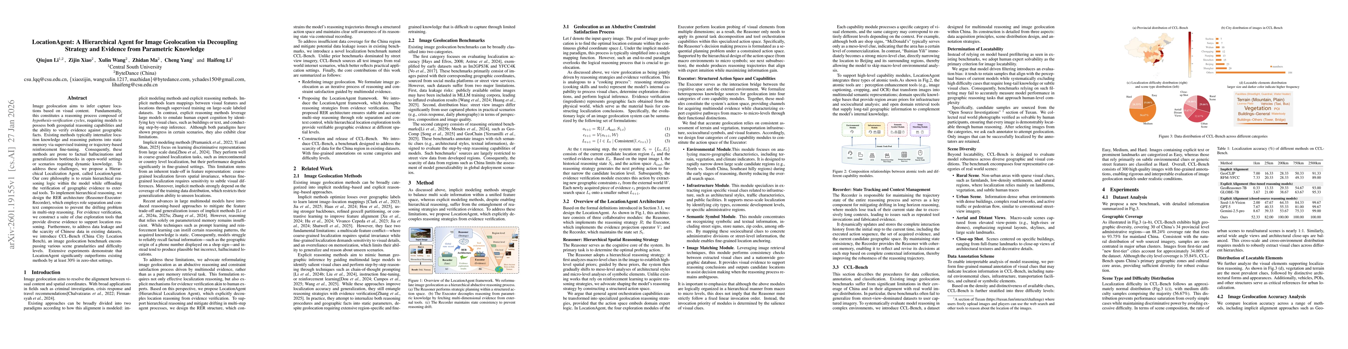 Thumbnail for LocationAgent: A Hierarchical Agent for Image Geolocation via Decoupling Strategy and Evidence from Parametric Knowledge