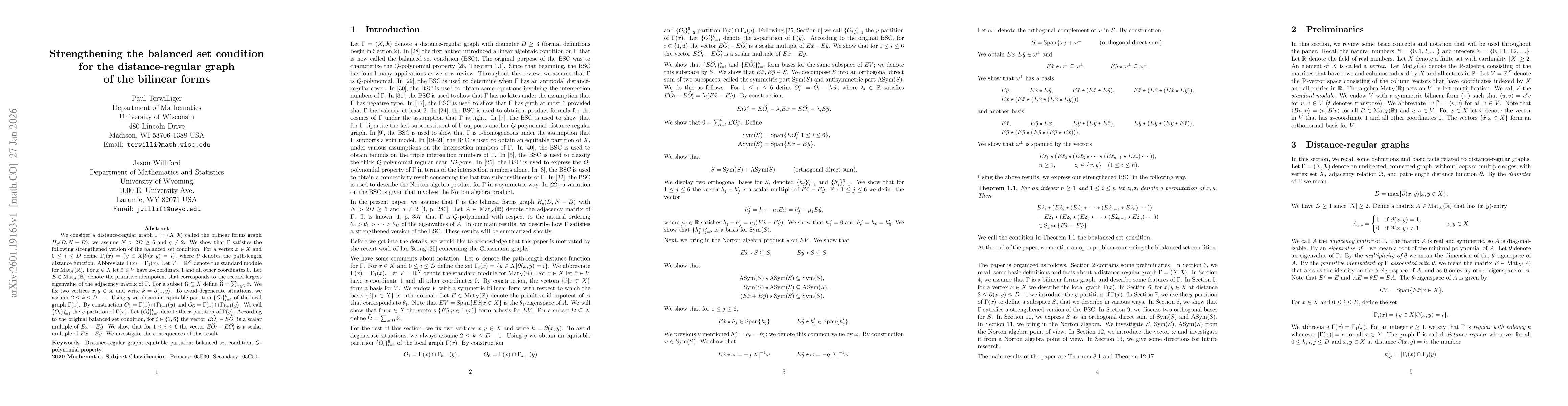 Thumbnail for Strengthening the balanced set condition for the distance-regular graph of the bilinear forms