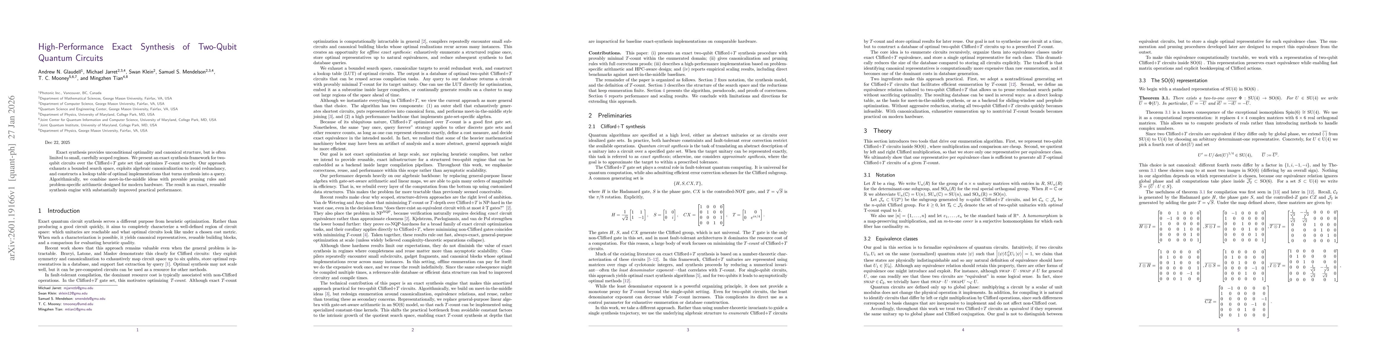 Thumbnail for High-Performance Exact Synthesis of Two-Qubit Quantum Circuits