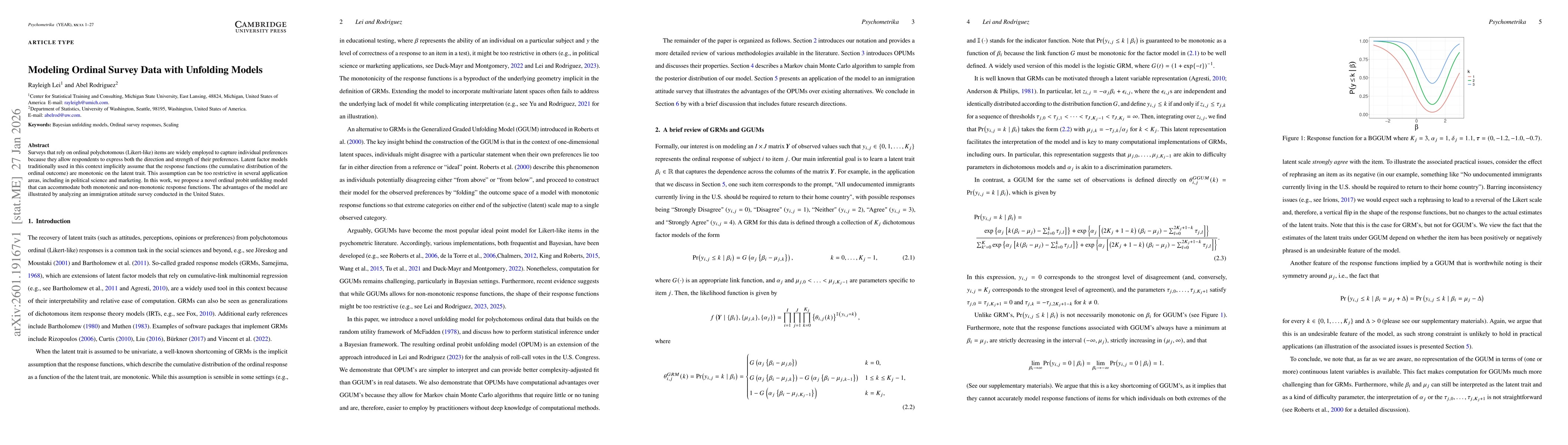 Thumbnail for Modeling Ordinal Survey Data with Unfolding Models