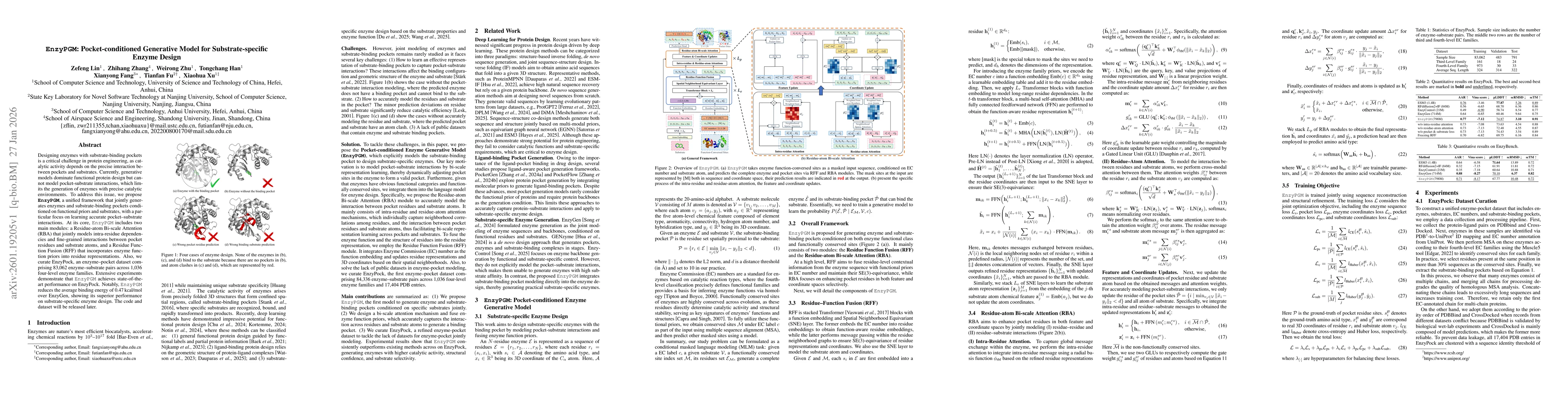 Thumbnail for EnzyPGM: Pocket-conditioned Generative Model for Substrate-specific Enzyme Design
