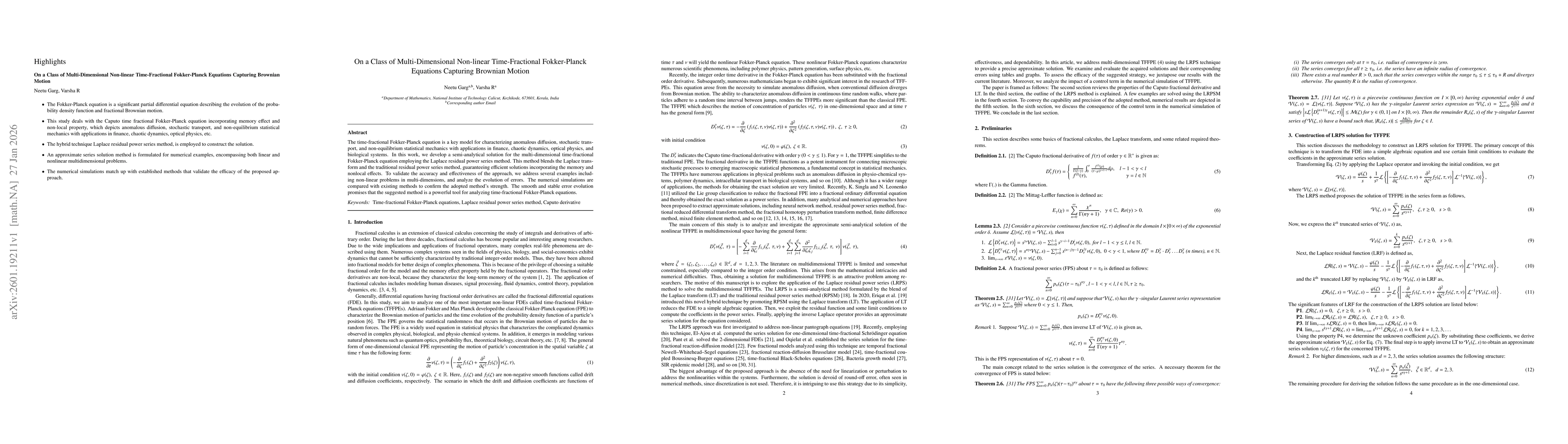 Thumbnail for On a Class of Multi-Dimensional Non-linear Time-Fractional Fokker-Planck Equations Capturing Brownian Motion