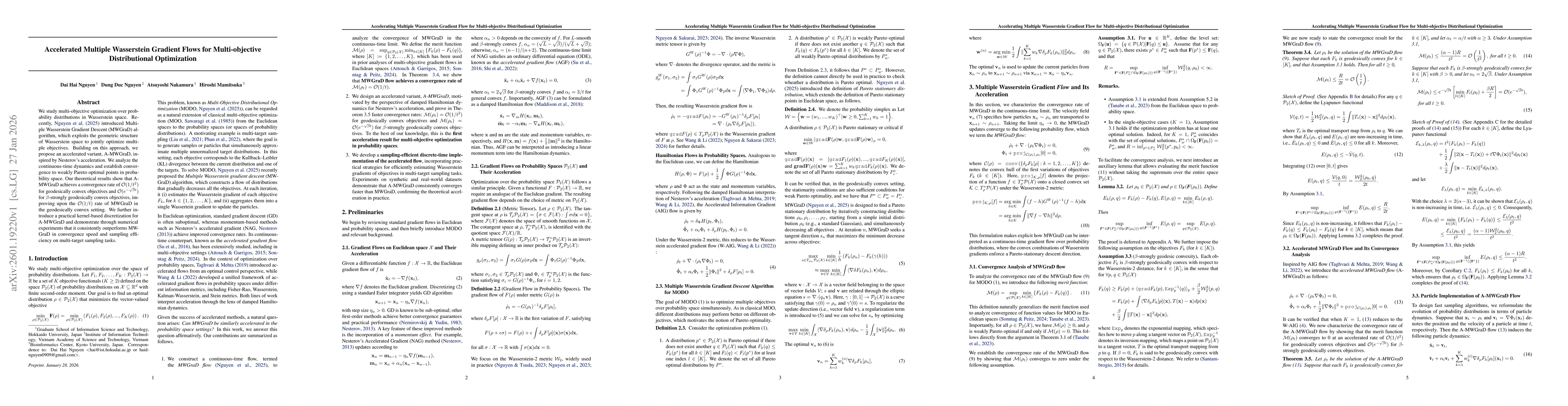 Thumbnail for Accelerated Multiple Wasserstein Gradient Flows for Multi-objective Distributional Optimization