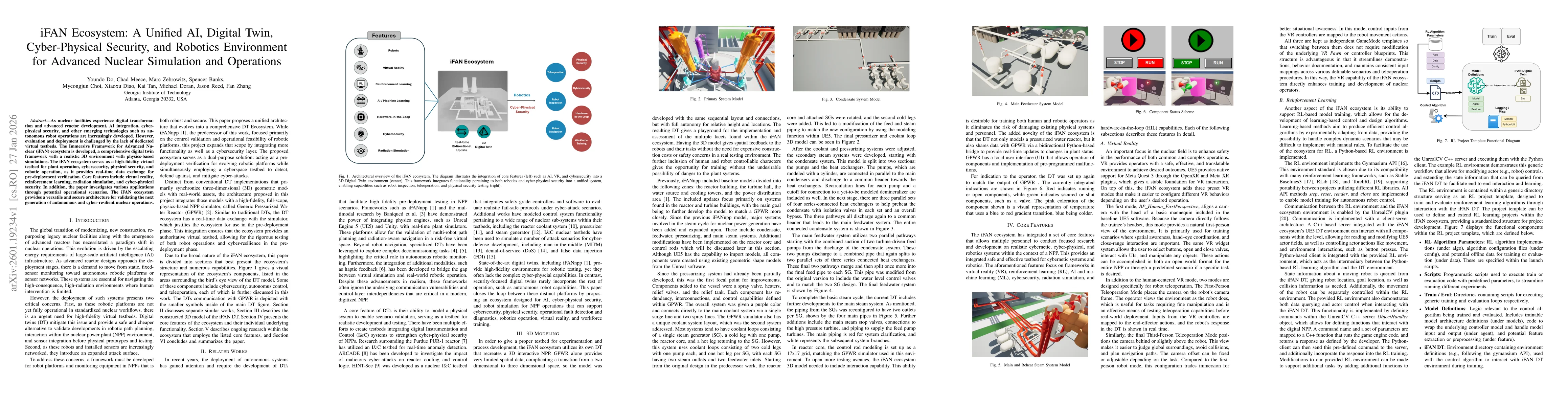 Thumbnail for iFAN Ecosystem: A Unified AI, Digital Twin, Cyber-Physical Security, and Robotics Environment for Advanced Nuclear Simulation and Operations