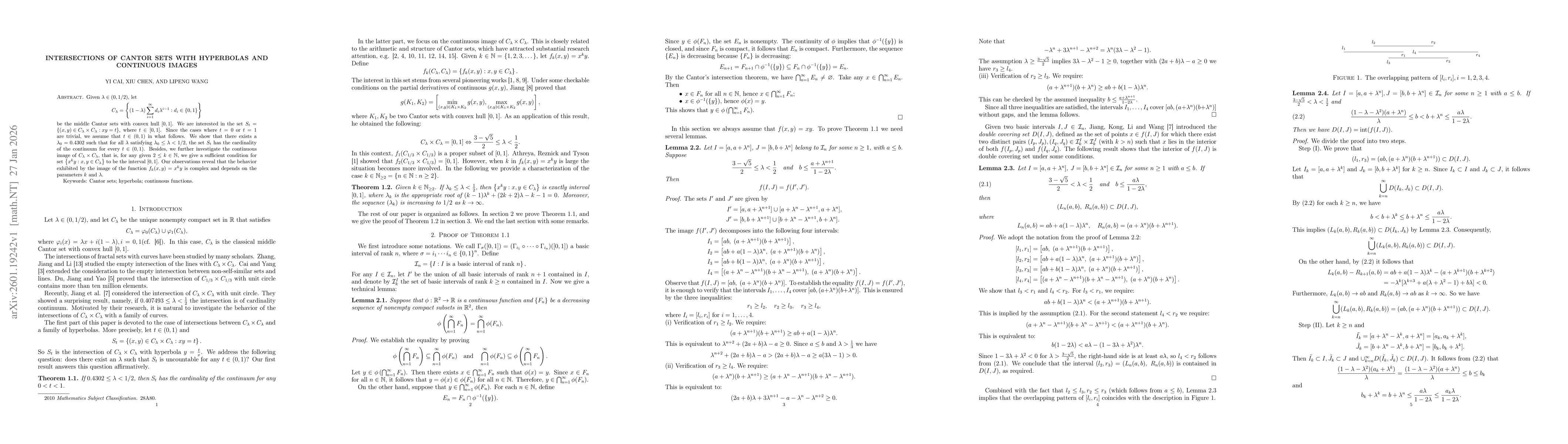 Thumbnail for Intersections of Cantor sets with hyperbolas and continuous images