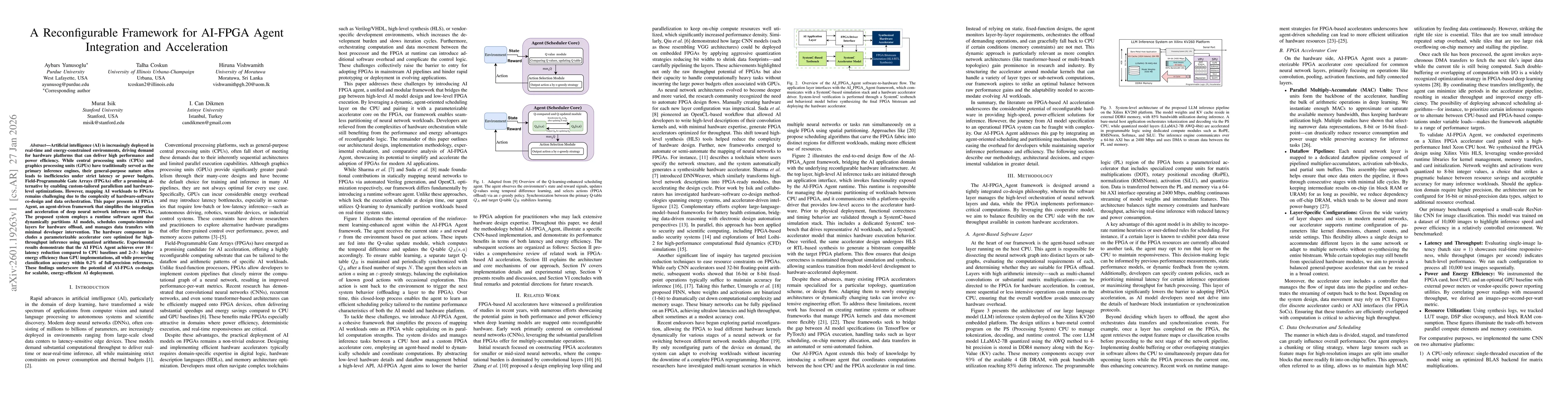 Thumbnail for A Reconfigurable Framework for AI-FPGA Agent Integration and Acceleration