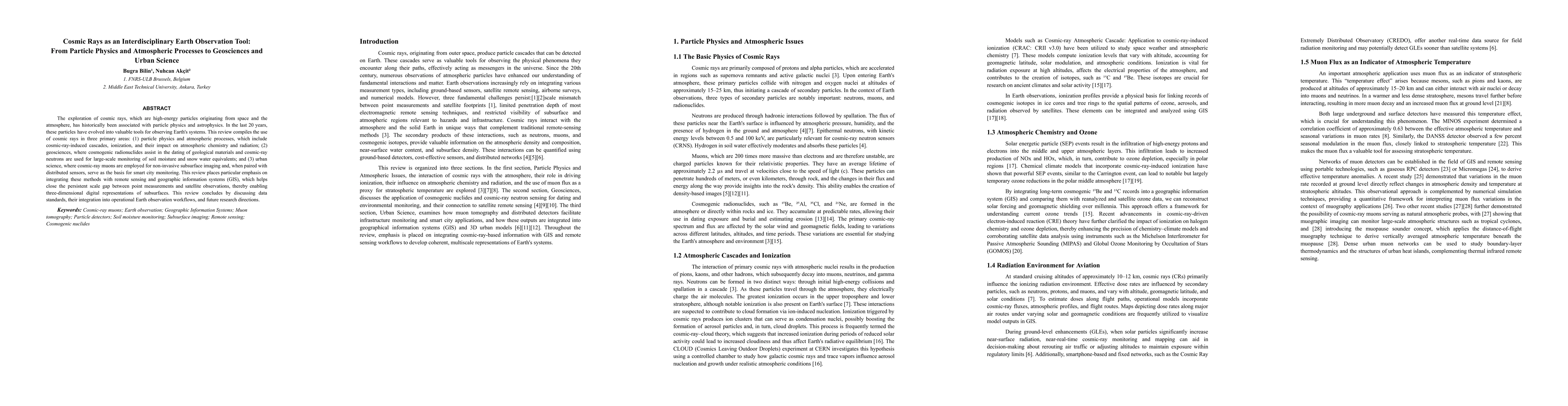 Thumbnail for Cosmic Rays as an Interdisciplinary Earth Observation Tool: From Particle Physics and Atmospheric Processes to Geosciences and Urban Science