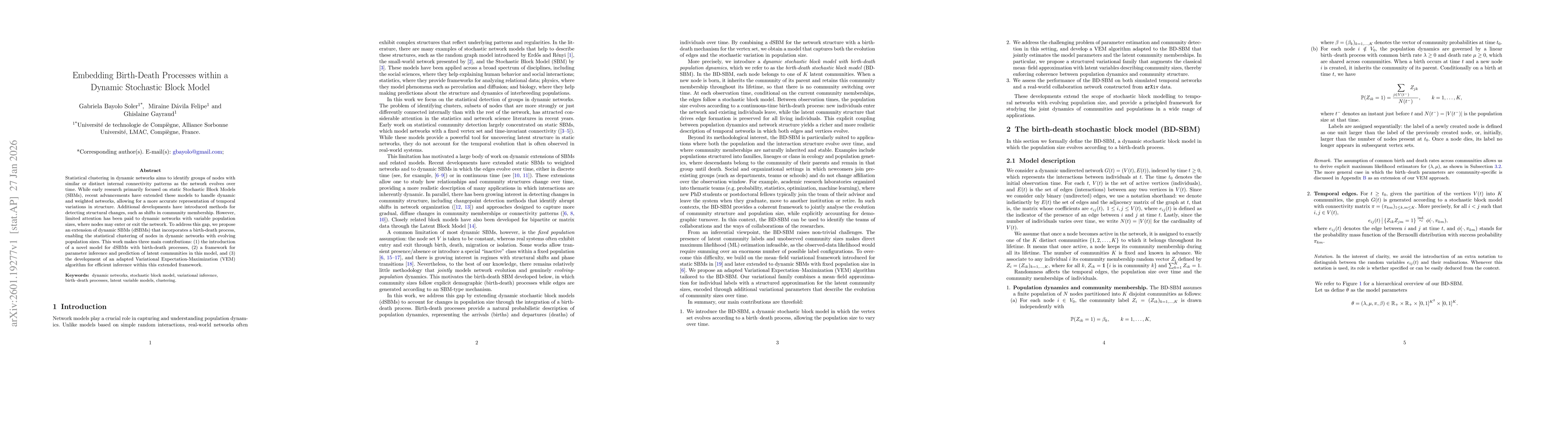 Thumbnail for Embedding Birth-Death Processes within a Dynamic Stochastic Block Model