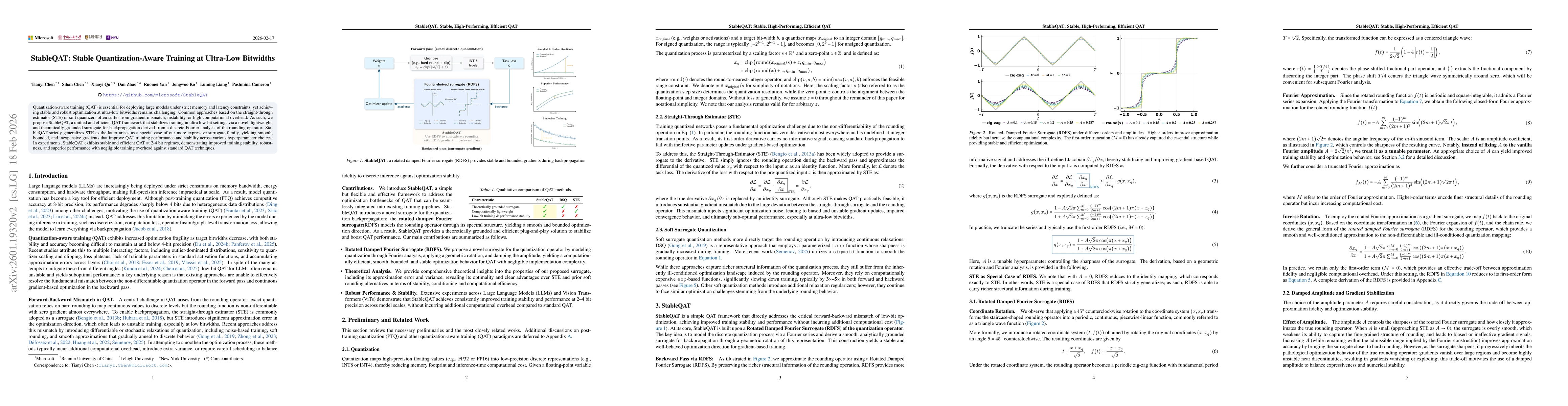 Thumbnail for StableQAT: Stable Quantization-Aware Training at Ultra-Low Bitwidths