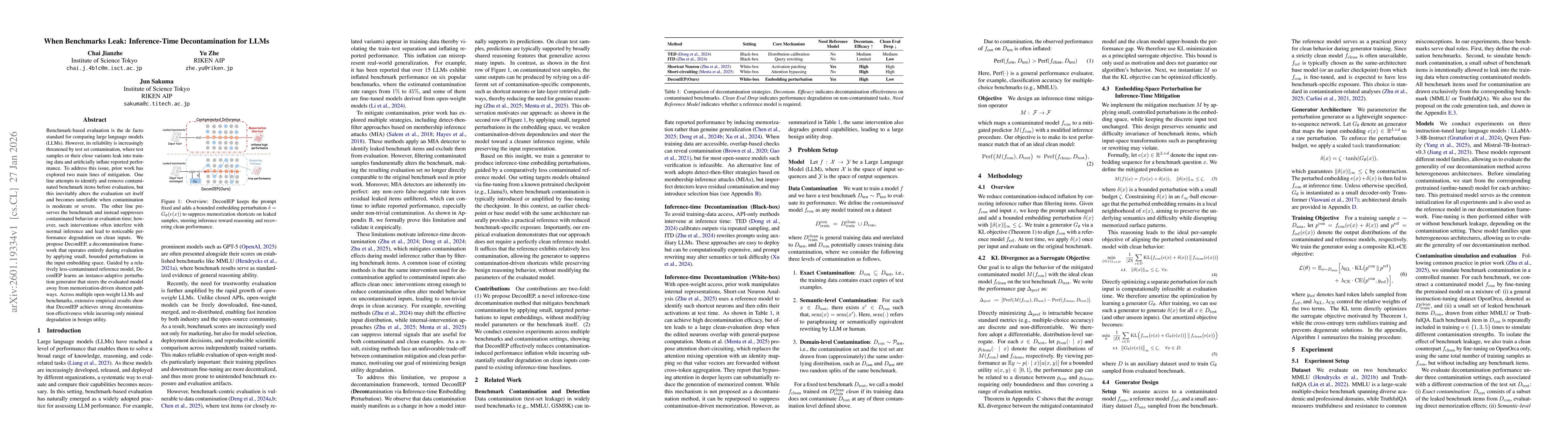 Thumbnail for When Benchmarks Leak: Inference-Time Decontamination for LLMs