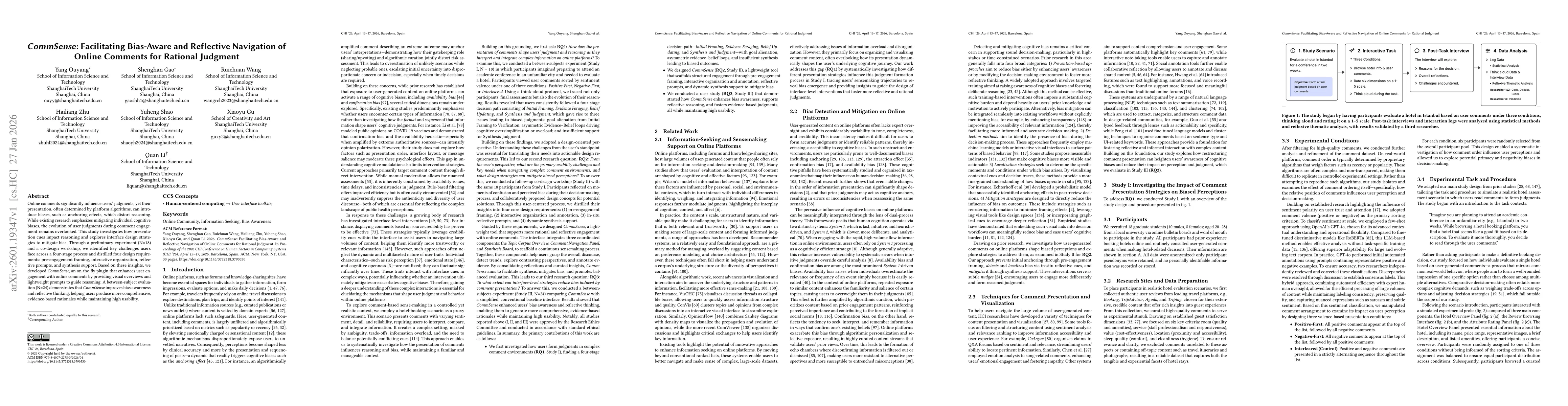 Thumbnail for CommSense: Facilitating Bias-Aware and Reflective Navigation of Online Comments for Rational Judgment