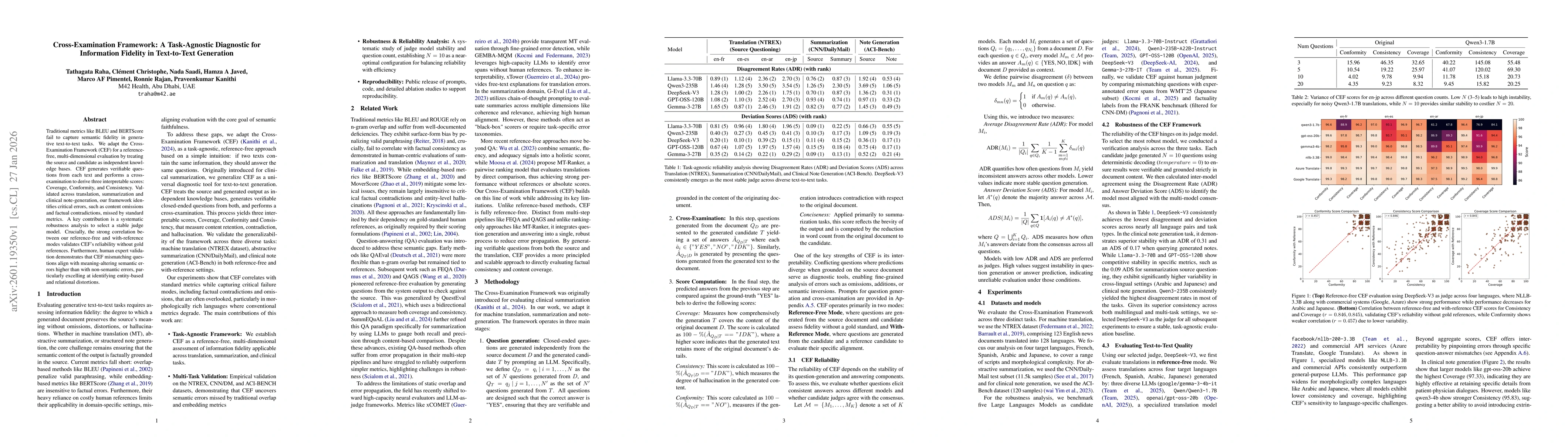 Thumbnail for Cross-Examination Framework: A Task-Agnostic Diagnostic for Information Fidelity in Text-to-Text Generation