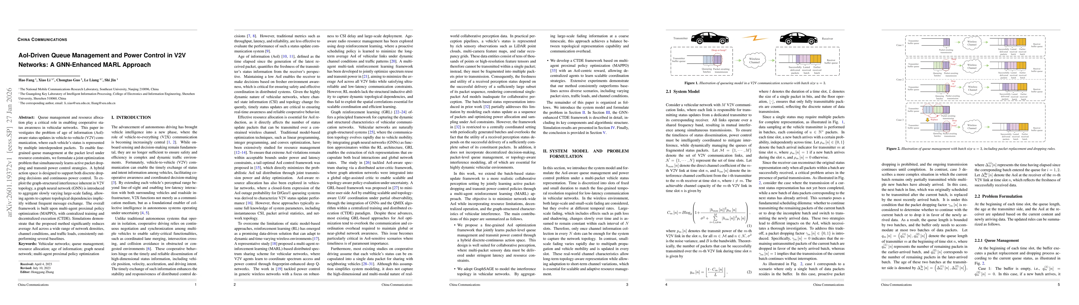 Thumbnail for AoI-Driven Queue Management and Power Control in V2V Networks: A GNN-Enhanced MARL Approach