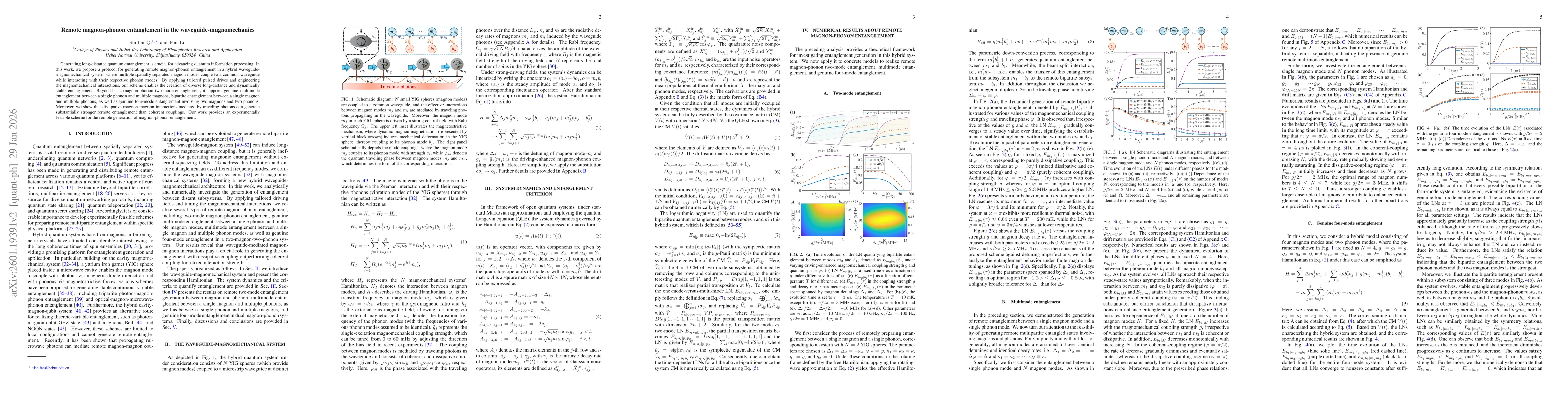 Thumbnail for Remote magnon-phonon entanglement in the waveguide-magnomechanics