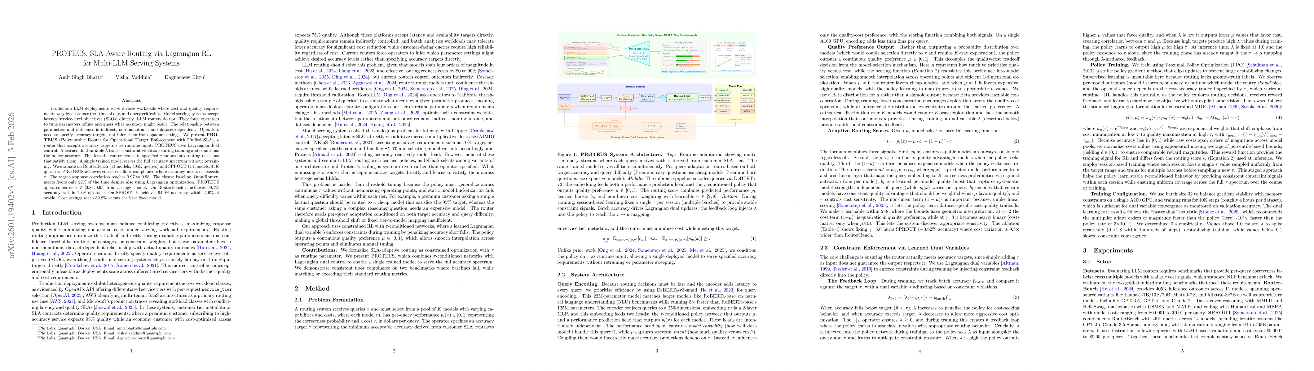 Thumbnail for PROTEUS: SLA-Aware Routing via Lagrangian RL for Multi-LLM Serving Systems