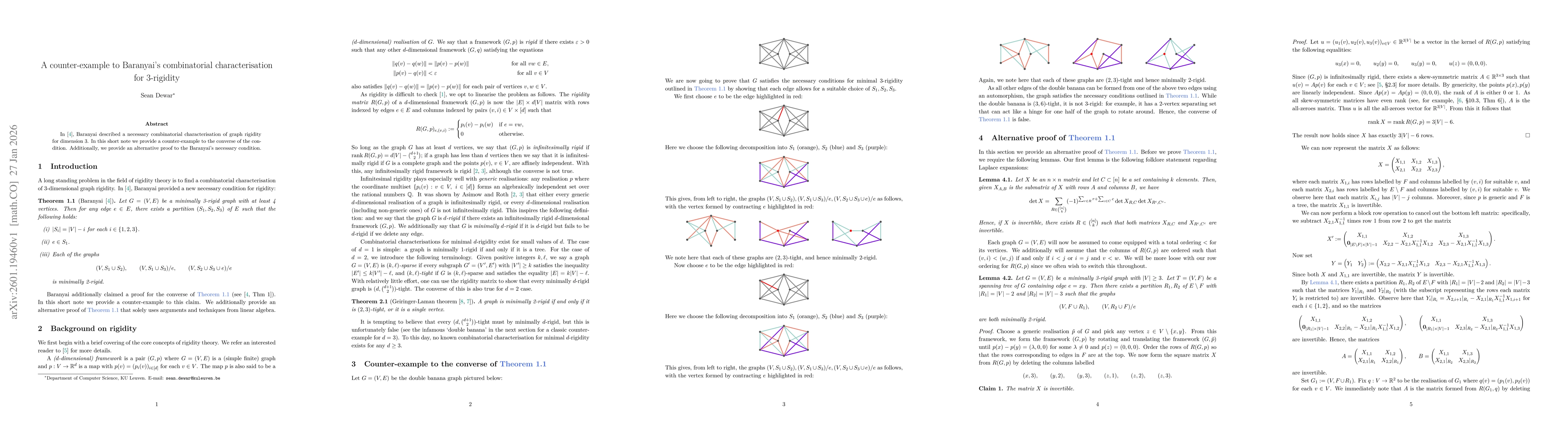 Thumbnail for A counter-example to Baranyai's combinatorial characterisation for 3-rigidity