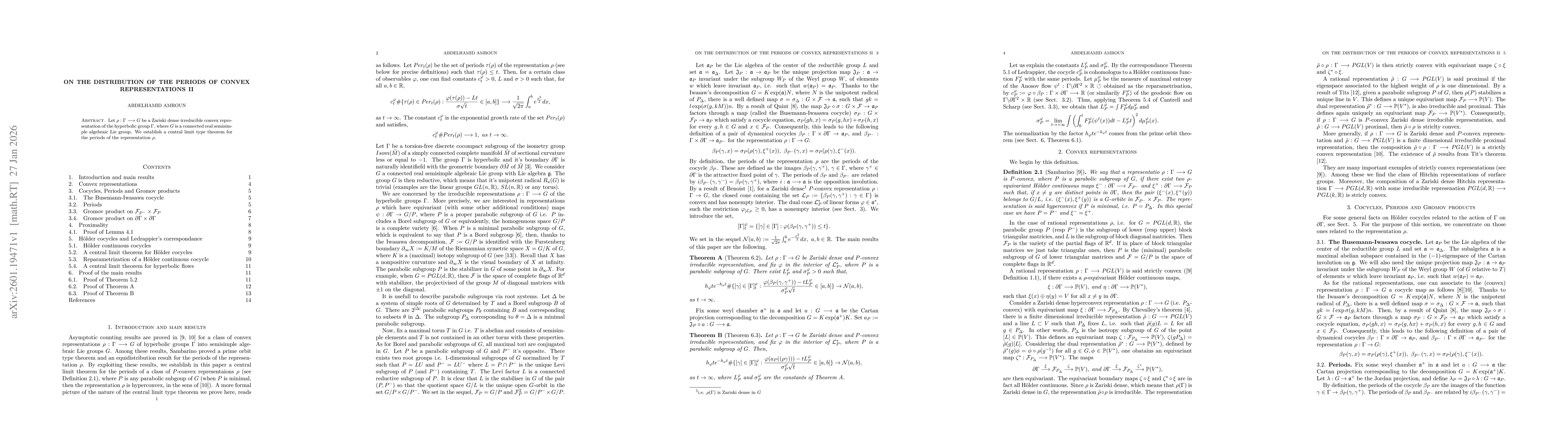 Thumbnail for On the distribution of the periods of convex representations II