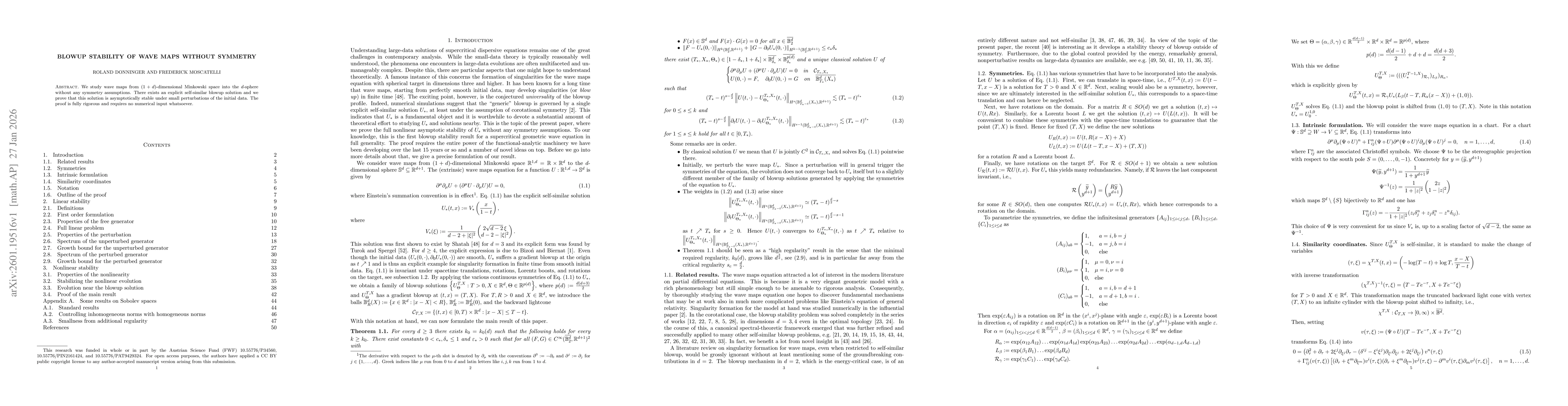 Thumbnail for Blowup stability of wave maps without symmetry
