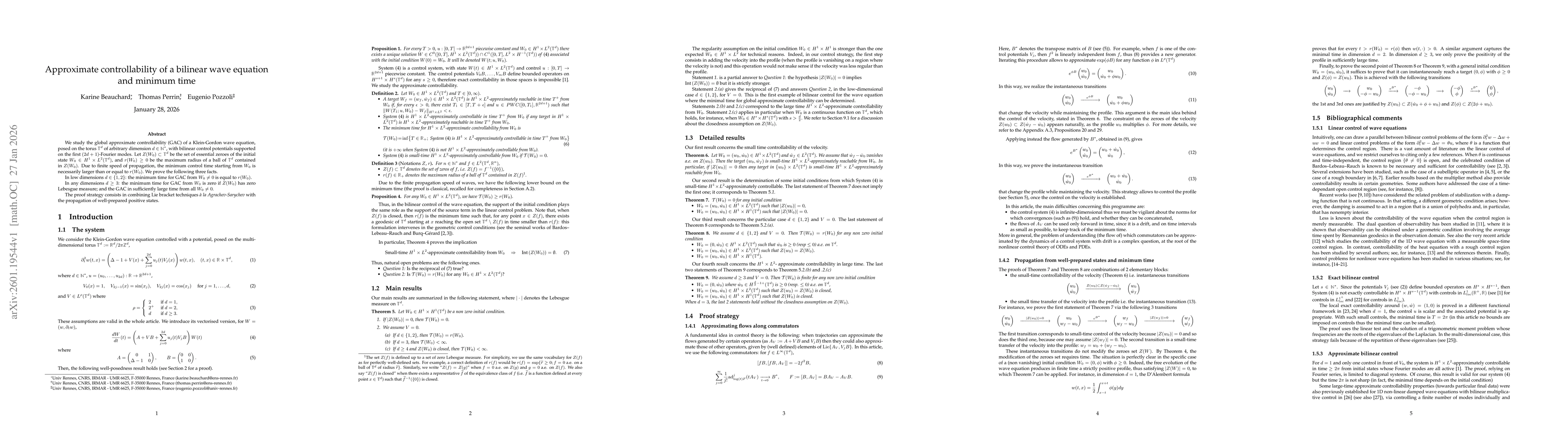 Thumbnail for Approximate controllability of a bilinear wave equation and minimum time
