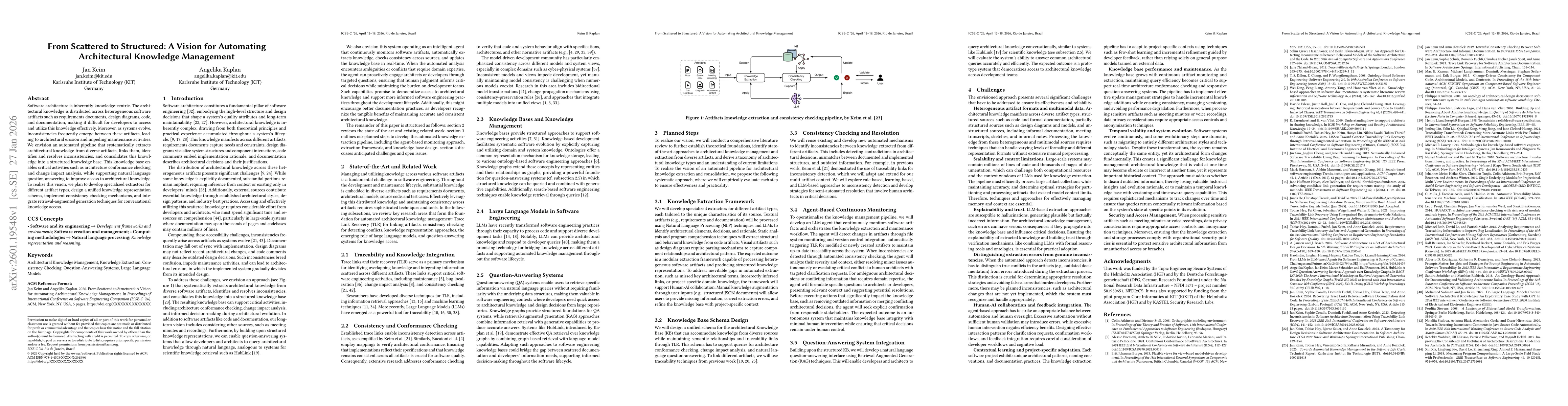 Thumbnail for From Scattered to Structured: A Vision for Automating Architectural Knowledge Management