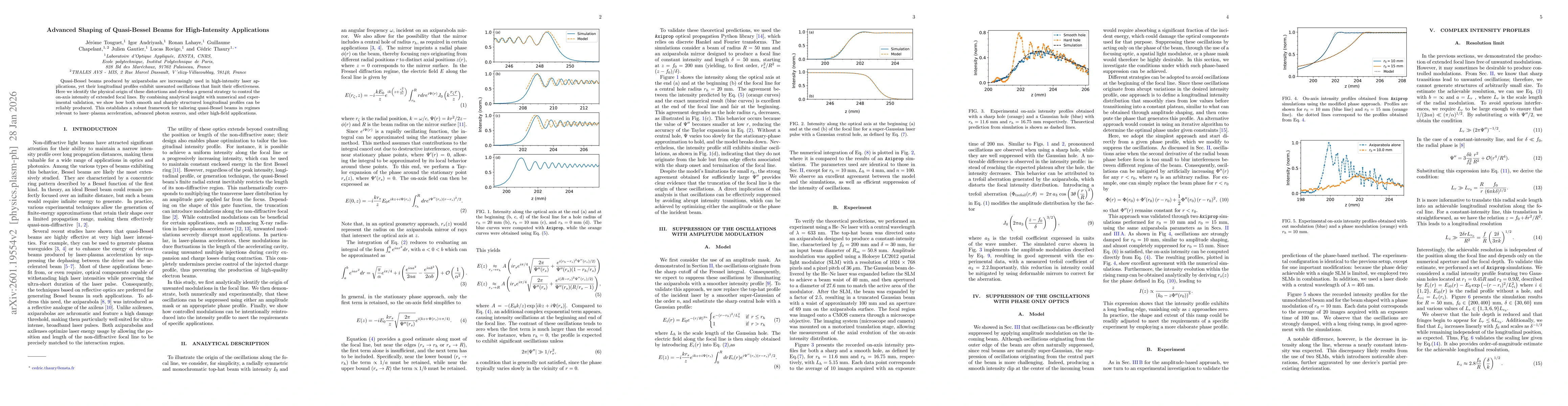 Thumbnail for Advanced Shaping of Quasi-Bessel Beams for High-Intensity Applications
