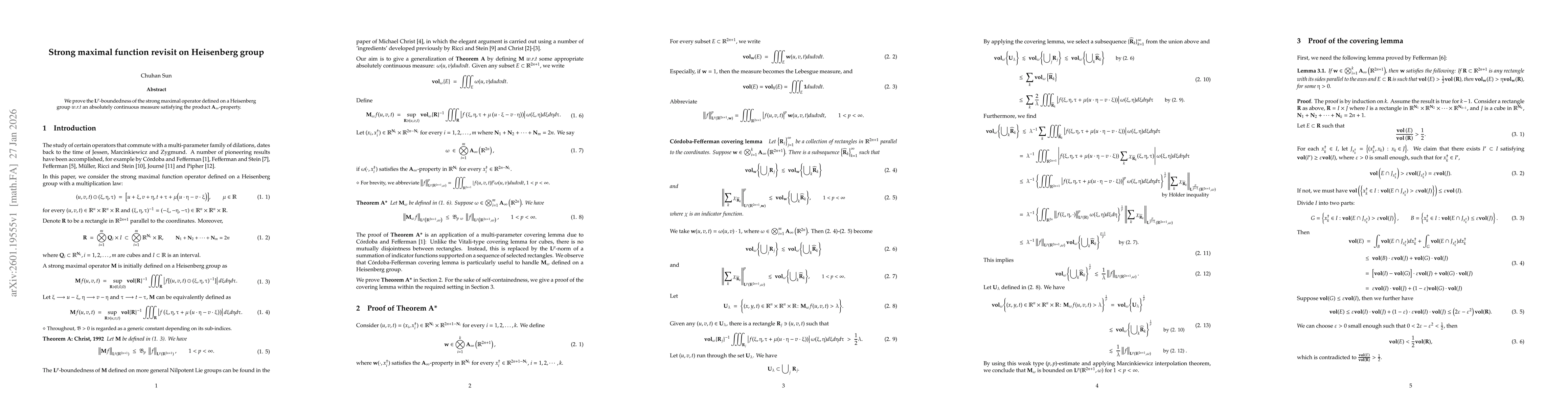 Thumbnail for Strong maximal function revisit on Heisenberg group