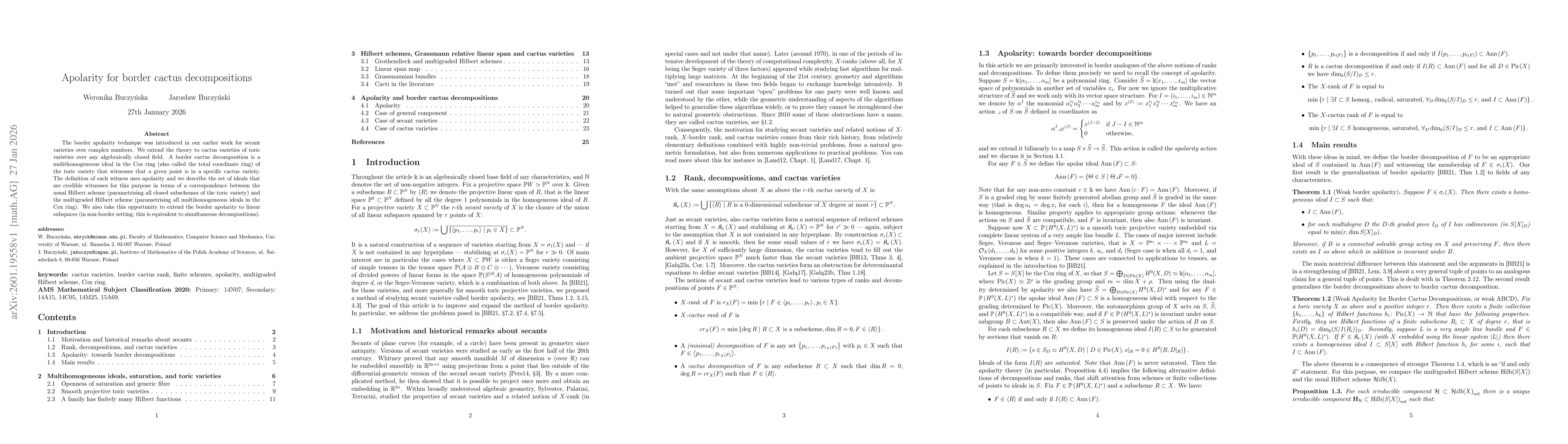 Thumbnail for Apolarity for border cactus decompositions