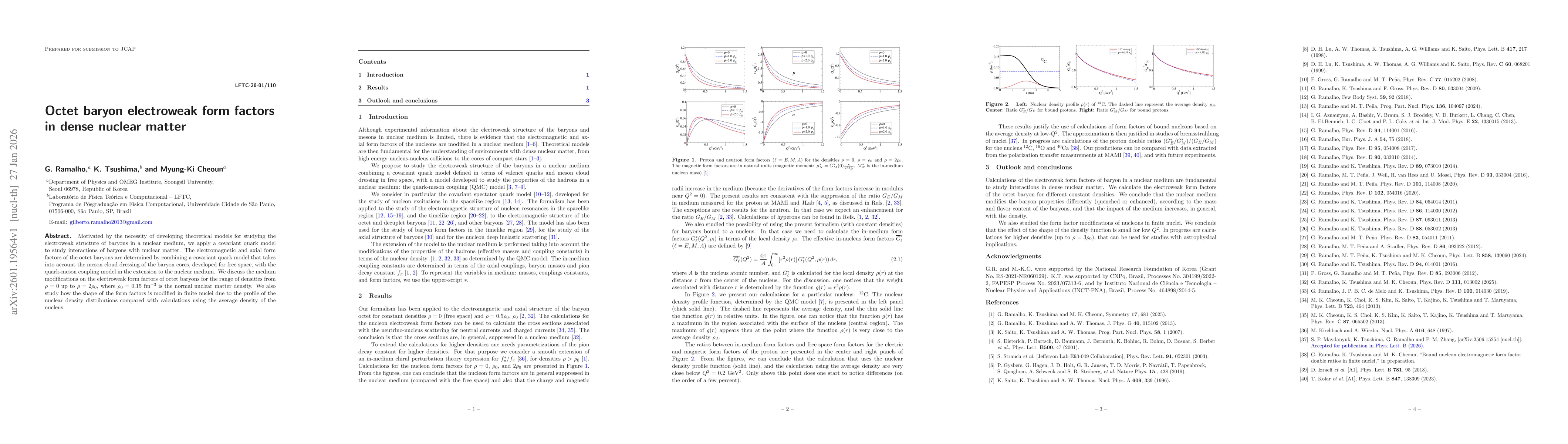 Thumbnail for Octet baryon electroweak form factors in dense nuclear matter