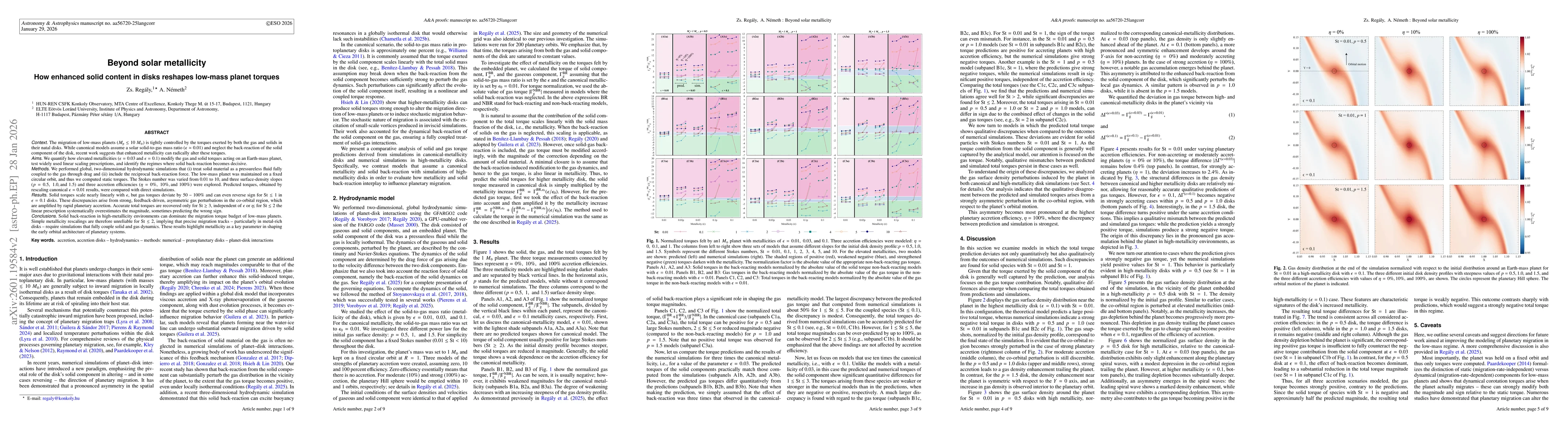 Thumbnail for Beyond solar metallicity: How enhanced solid content in disks re-shape low-mass planet torques