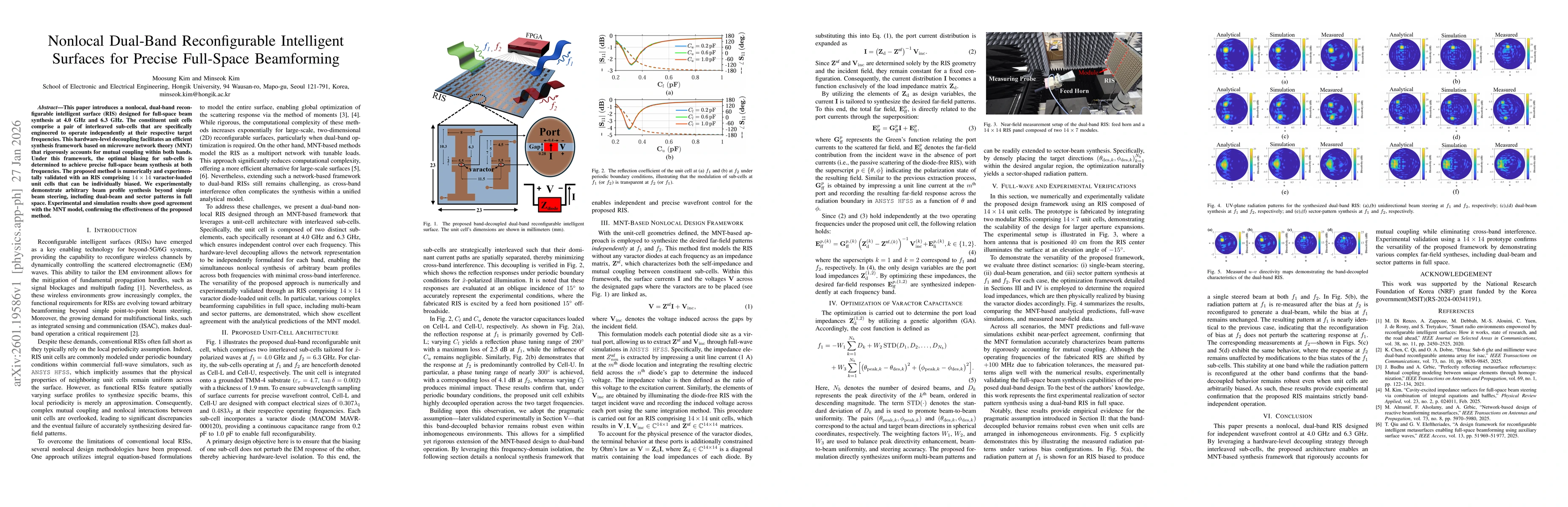 Thumbnail for Nonlocal Dual-Band Reconfigurable Intelligent Surfaces for Precise Full-Space Beamforming