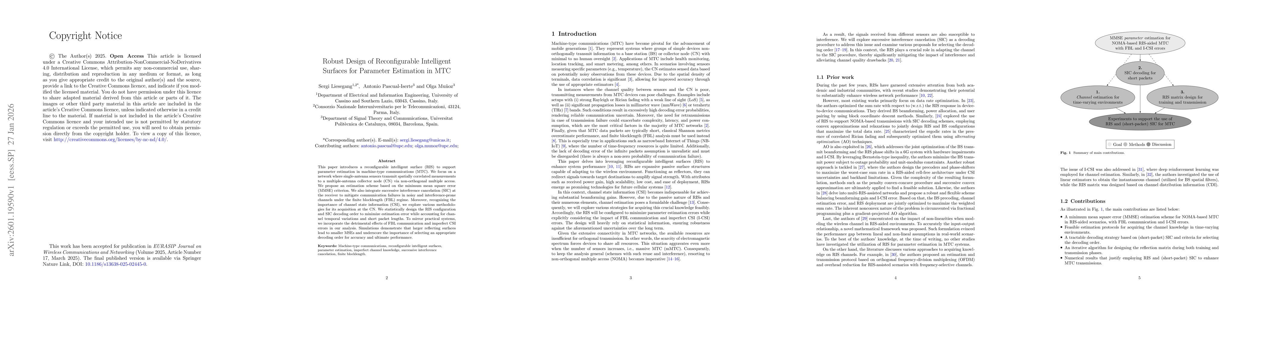 Thumbnail for Robust Design of Reconfigurable Intelligent Surfaces for Parameter Estimation in MTC