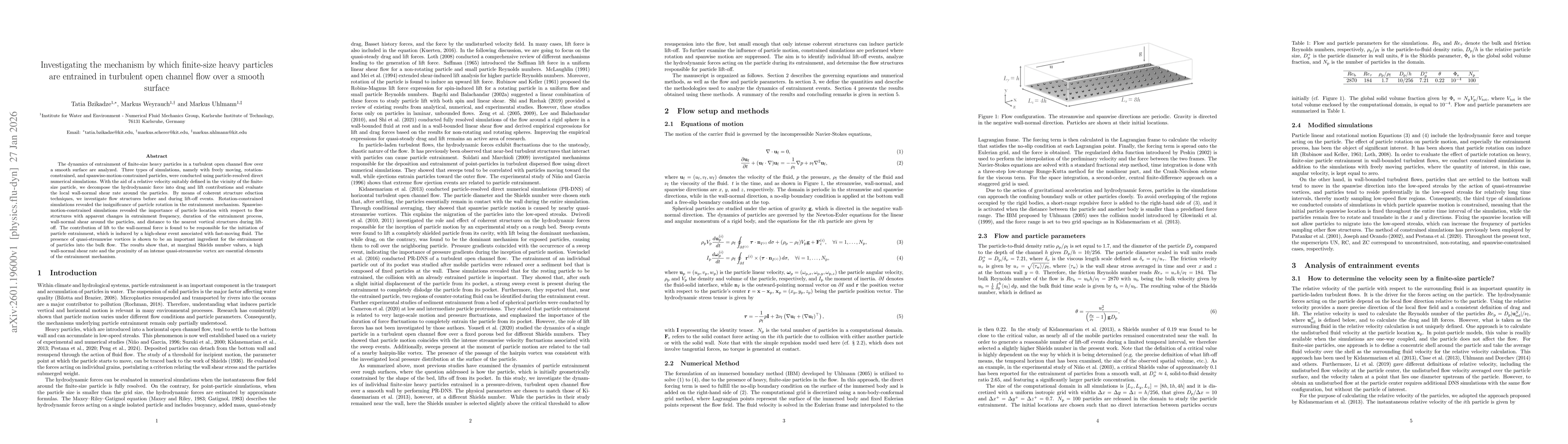 Thumbnail for Investigating the mechanism by which finite-size heavy particles are entrained in turbulent open channel flow over a smooth surface