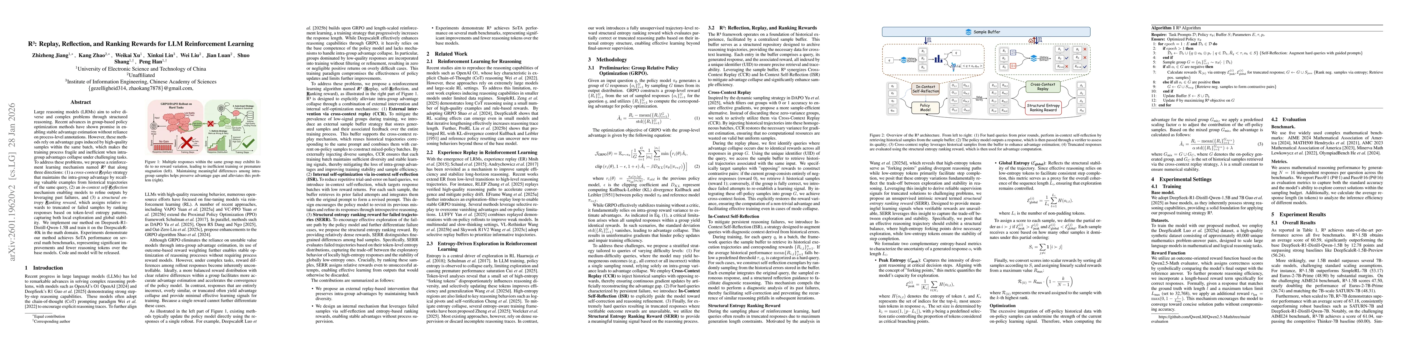 Thumbnail for R^3: Replay, Reflection, and Ranking Rewards for LLM Reinforcement Learning
