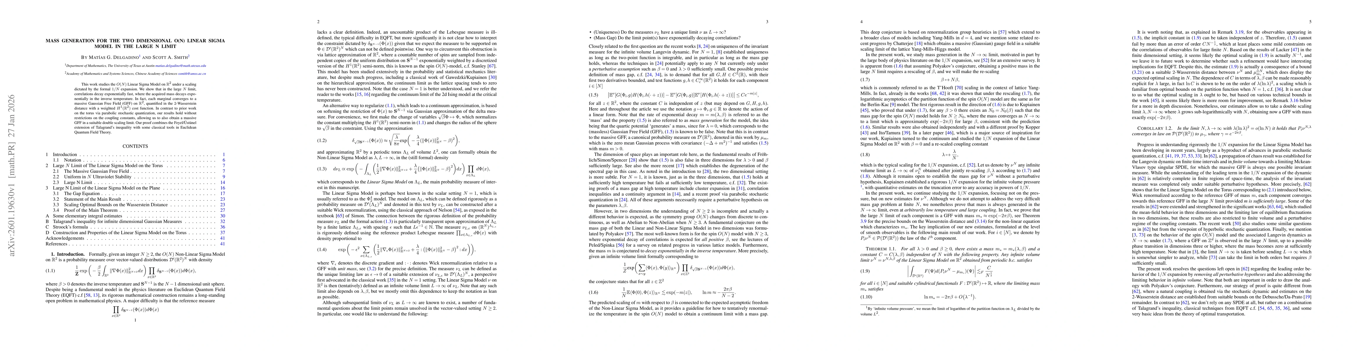 Thumbnail for Mass generation for the two dimensional O(N) Linear Sigma Model in the large N limit