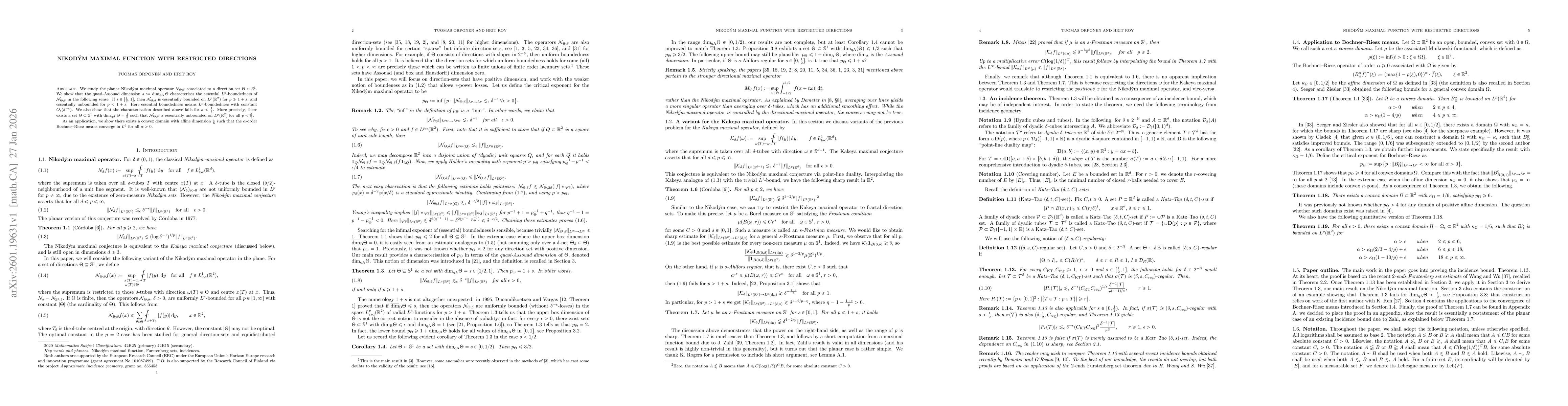 Thumbnail for Nikodým maximal function with restricted directions
